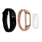 مچ بند هوشمند شیائومی مدل Mi Band 2  به همراه بند فلزی Metal  و به همراه گلس