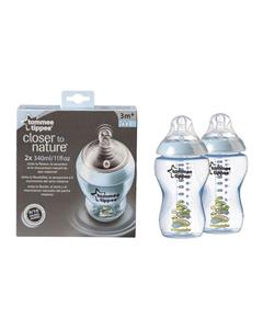 Tommee Tippee شیشه شیر طلقی دو عددی 340 میلی لیتری