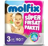 پوشک مولفیکس سایز 3 اونتاژ 90 تایی molfix