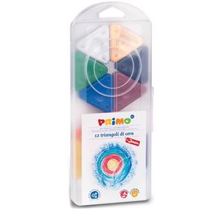 مداد شمعی مثلثی 12 رنگ پریمو مدل 073TRI12AP Primo 073TRI12AP 12 Color Triangluar Crayon