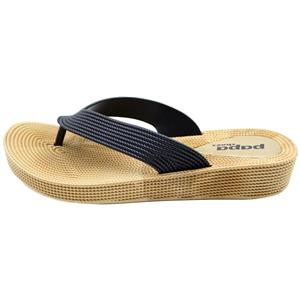 صندل زنانه انگشتی پاپا مدل ترمه مشکی