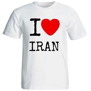 تی شرت آستین کوتاه زنانه شین دیزاین طرح ای لاو ایران کد 4582 I love iran