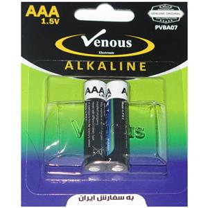 باتری نیم قلمی ونوس مدل Alkaline بسته 2 عددی Venous Alkaline AAA Battery Pack of 2