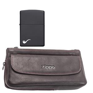 ست فندک و کیف پیپ زیپو مدل pl218  Pipe Zippo pipe bag and lighter 218pl