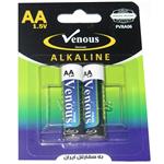 Venous Alkaline AA Battery Pack of 2