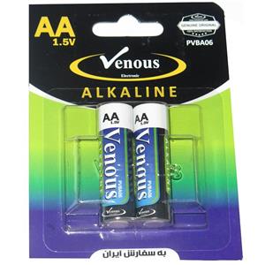 باتری  قلمی ونوس مدل Alkaline بسته 2 عددی Venous Alkaline AA Battery Pack of 2