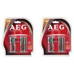 باتری  نیم قلمی AEG مدل ALKALINE بسته 8 عددی
