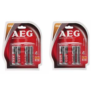 باتری  نیم قلمی AEG مدل ALKALINE بسته 8 عددی 