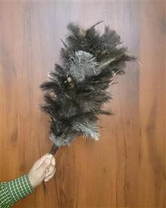 گردگیر پر شترمرغ خراطی شده بزرگ