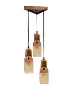 دکولایت آویز چوبی نامنظم سری آرتمیس - سه شعله