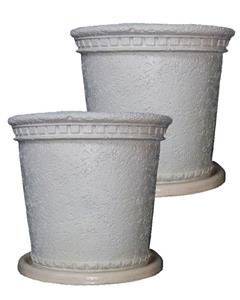 سیما پردازان ست دو عددی گلدان فایبر گلاس بزرگ مدرن رنگ سفید به همراه زیره کد SP185