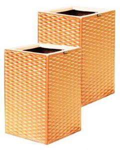 سیما پردازان ست دو عددی گلدان فایبر گلاس بزرگ مدرن مدل نسترن رنگ طلایی کد SP147