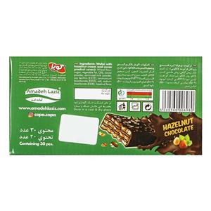 ویفر کاکائویی با کرم فندقی کوپا بسته 30 عددی