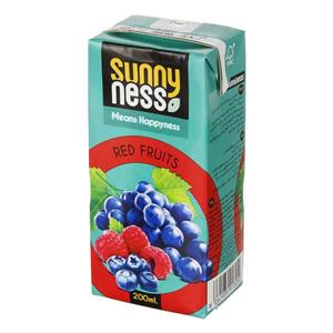 نوشیدنی بدون گاز مخلوط میوه‌های قرمز 200 میلی‌لیتری سانی نس Sunny Ness Red Fruits 200ml