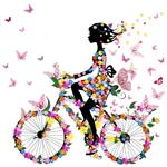 zhivar استیکر دیواری ژیوار طرح دختر دوچرخه سوار