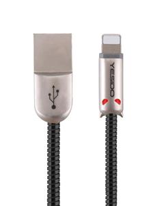 YESIDO کابل مشکی لایتنینگ آیفون یسیدو 2.4 آمپر _ yesido lightning cable