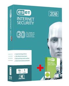 ESET ESET Interent Security 2018 نرم افزار محافظتی ده کاربر/ یک سال + یک کاربراندروید 