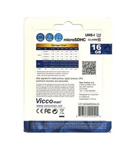 مموری بدون پک 16 گیگ VICCO 600X U3 Vicco man 16GB Class 10 microSDHC Memory Card 