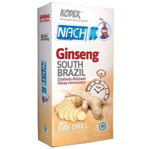 کاندوم تاخیری جینسینگ کدکس مدل Ginseng بسته 12 عددی Nach Kodex Ginseng Condom 12pcs