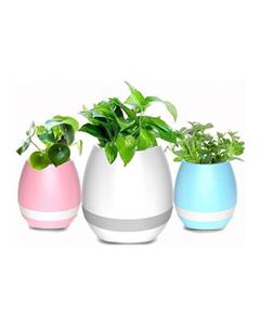 Smart اسپیکر بلوتوث ، گلدان وآباژور موزیکال - رنگ سفید  Bluetooth Speacker , Smart Music Pot