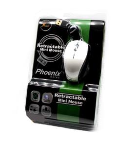 Phoenix MR-11 RETRACABLE MINI 1600 DPI optical Mouse موس نوری فونیکس سیم جمع شو