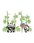 Salsoart Panda family استیکر دیواری طرح
