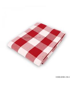 رومیزی ناهار خوری طرح چهارخونه قرمز و سفید