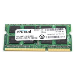 رم لپ تاپ کروشیال مدل 1333 DDR3 PC3 10600s MHz ظرفیت 4گیگابایت Crucial RAM 4GB 