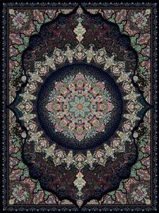 فرش 1000 شانه نقشه خورشید سرمه ای