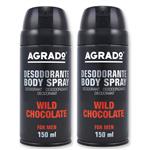 اسپری خوشبو کننده بدن مردانه آگرادو مدل Wild Chocolate پک دو عددی حجم 300 میلی لیتر