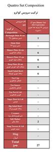 سرویس غذاخوری چینی زرین 27 پارچه 6 نفره سری کواترو طرح وگاس اوریت درجه یک