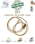 Elough Lightning, Micro-USB  Type-C (3x1 Android + Iphone + Type-C) Magnetic Cable