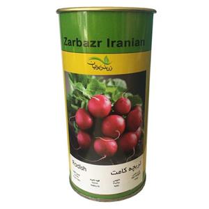بذر تربچه کامت زر بذر قوطی 100 گرمی بذر تربچه کامت زر بذر ایرانیان قوطی 100 گرمی کد GH100g-15