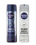 Nivea پک دو عددی اسپری مردانه Cool Kick و Silver protect 150ml
