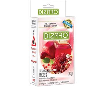 کاندوم دیزارو عصاره انار بسته 12 عددی Pomegrante  dizaro professional condoms 12 psc