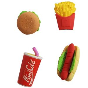 پاکن نوولتی مدل Erasers Fast Food بسته 4 عددی