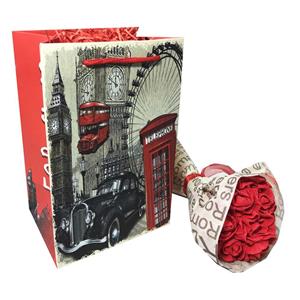 پاکت هدیه ایرسا طرح هدیه-13 به همراه گل کاغذی