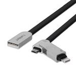 کابل تبدیل USB به لایتنینگ و microUSB  ارلدام مدل ET-ZA015 به طول 1 متر