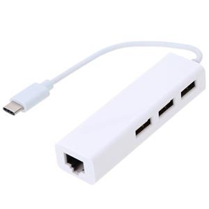 هاب USB-C به USB2.0/Ethernetسه پورت مدل YS-LAN26 YS-LAN26 USB-C to USB 2.0/RJ45 3PORT HUB Adapter