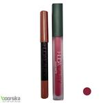 ست رژ و مداد لب هدی بیوتی  Huda Beauty Lipstick And Lip Liner Set No10