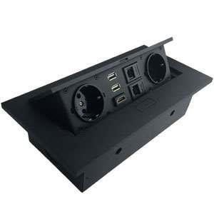 پریز برق توکار N354 مشکی فانتونی