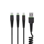Porodo 3 In 1 USB To microUSB/Lightning/USB-C Cable 1.2 m