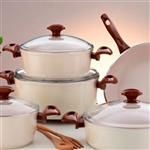 سرویس  قابلمه سرامیک 9 پارچه  برند فالز   Falez 9 Pcs ceramic coockware set