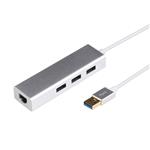 METAL-AL USB-3.0 to USB 3.0/RJ45 3PORT HUB Adapter