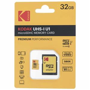 کارت حافظه microSDHC کداک مدل UHS I U1 کلاس 10 سرعت 85MBps همراه با اداپتور ظرفیت 32 گیگابایت Kodak Class With Adapter 32GB 