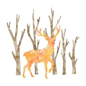 استیکر دیواری سالسو طرح orange deer h.k 