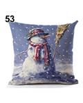 Bluelans Geometric Flower Xmas Linen Throw Pillow Case Home Decoration Sofa Cushion Cover 53