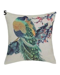 Bluelans Home Decor Sofa Bed Peacock Square Linen Pillow Case  5