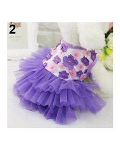 Bluelans Pet Clothes Puppy Cat Dog Cute Sweet Flower Gauze Skirt Princess Tutu Dress S Purple 