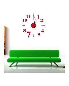 Bluelans Modern Fashion Decor Background 3D Clock Wall Sticker Red